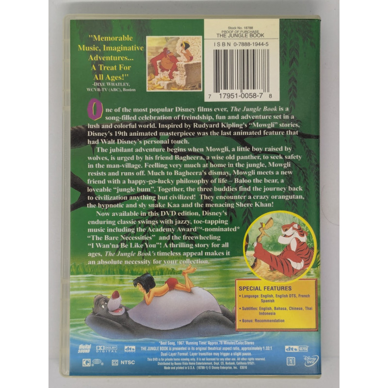 Walt Disney's The Jungle Book (Le Livre de la Jungle) - DVD - Limited Issue